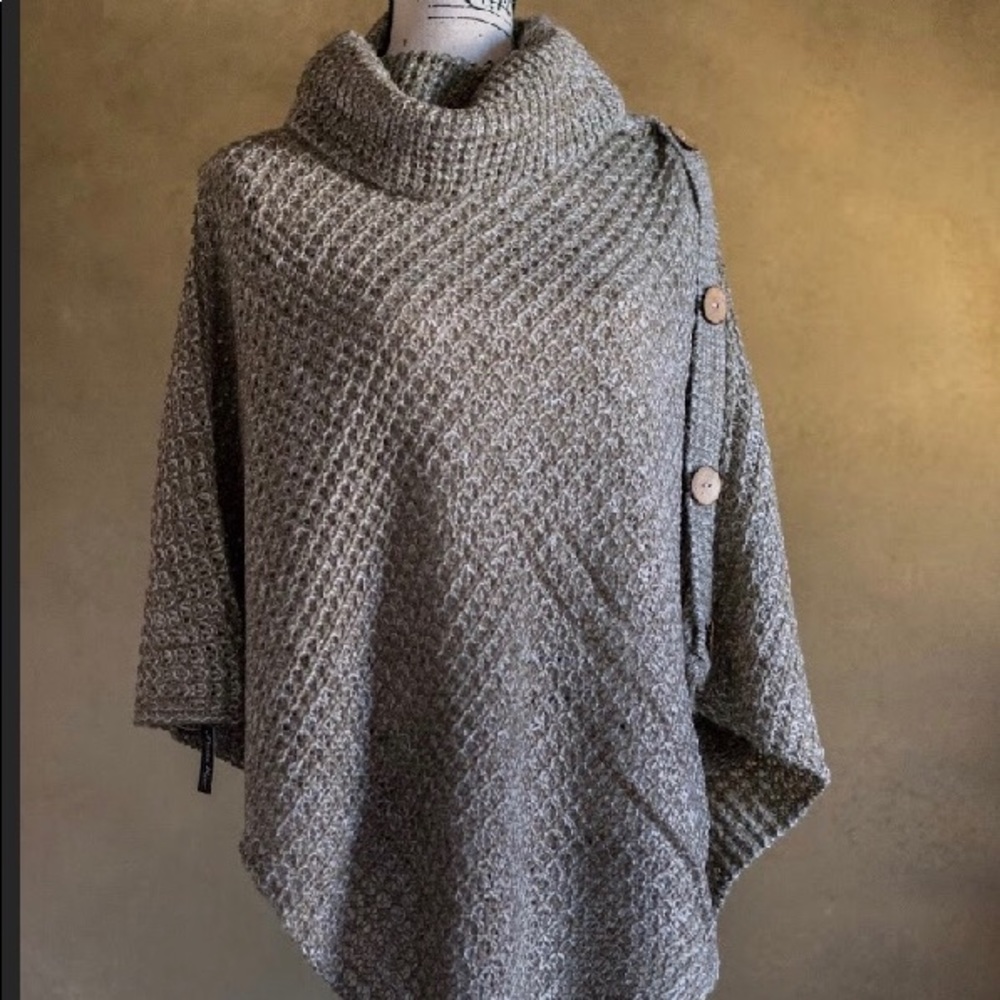 Light Olive Knit poncho